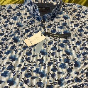 Robert Graham Navy and White Floral Shirt